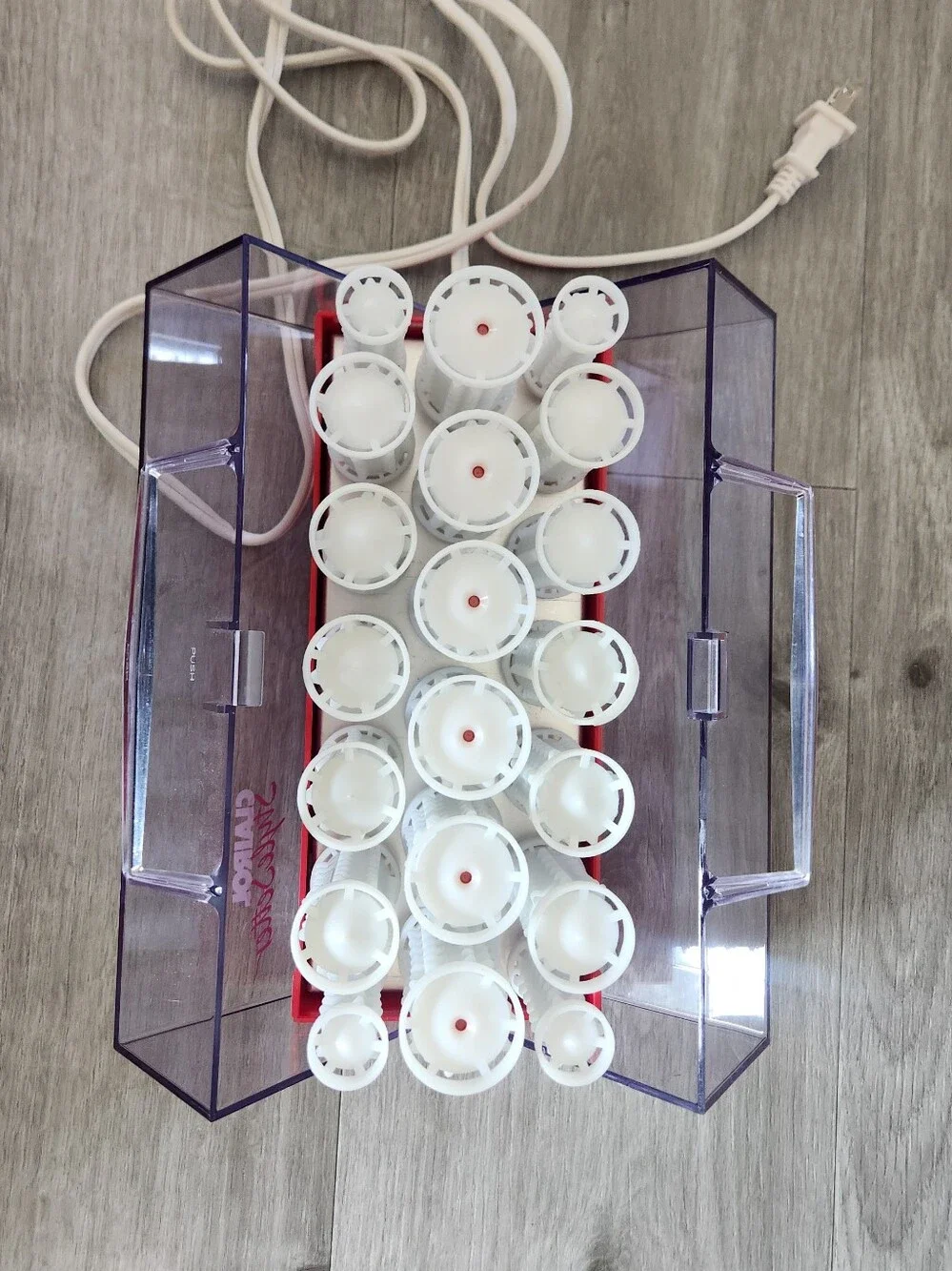Vintage Clairol Style Setter Hot Rollers Red/white No Clips